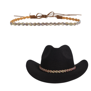 Woven Rhinestone Western Hat Bands