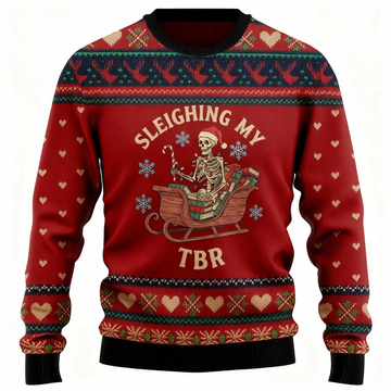 Funny Skull Print - Holiday Iconography Ugly Sweater