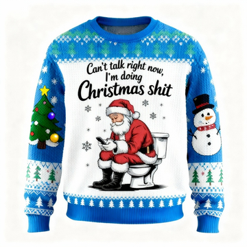 Playful Santa Claus Pattern Print Sweater - Ugly & Cozy Unisex Pullover