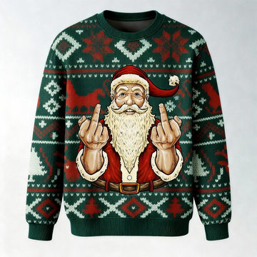 Softest Unisex Funny Santa Claus Christmas Sweater - Ugly Holiday Party Jumper