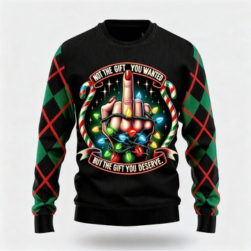 Funny Pattern Design - Maximalist Christmas Print Ugly Sweater