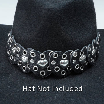 HEART SHAPE LEATHER HAT BAND