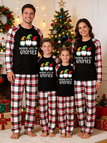 Funny Gnomes Matching Family Christmas Pajamas Holiday Sleepwear Set