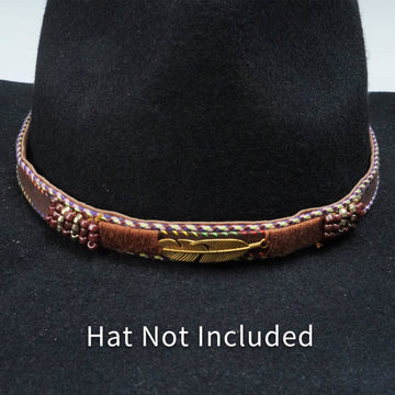 FEATHER METAL LEATHER HAT BAND
