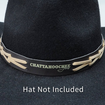 LETTER PRINT LEATHER HAT BAND