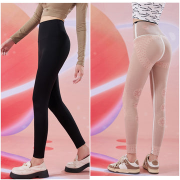 Thickened Lamb Cashmere High-Waisted Tummy Control Hip Lifting Fleece Leggings