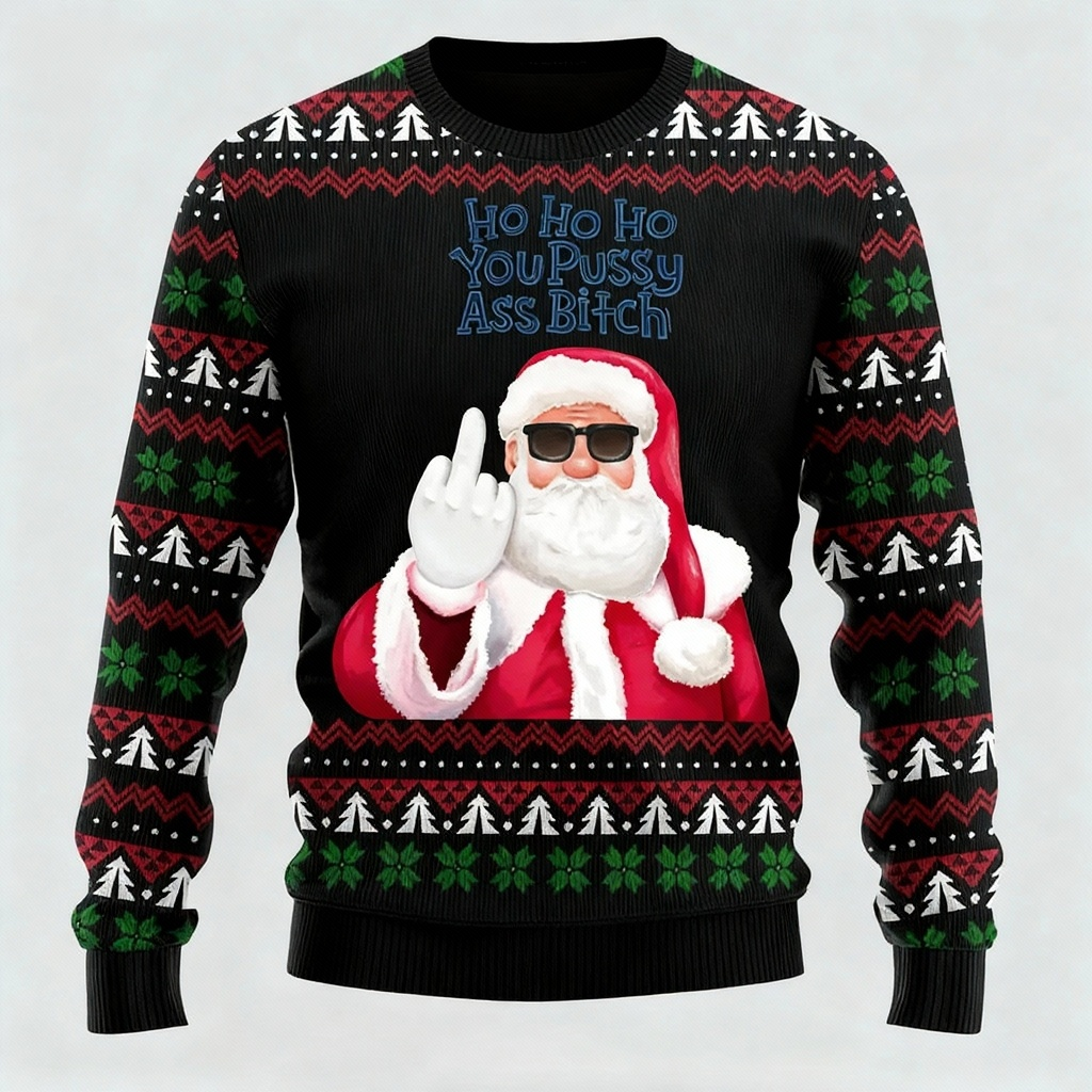Quirky, Cozy & Festive: The Playful Santa Print Christmas Jumper