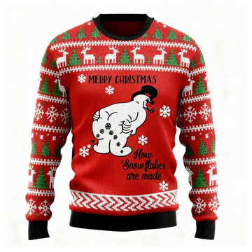 Snowman Print Ugly Christmas Sweater Gift - Best Funny Holiday Present