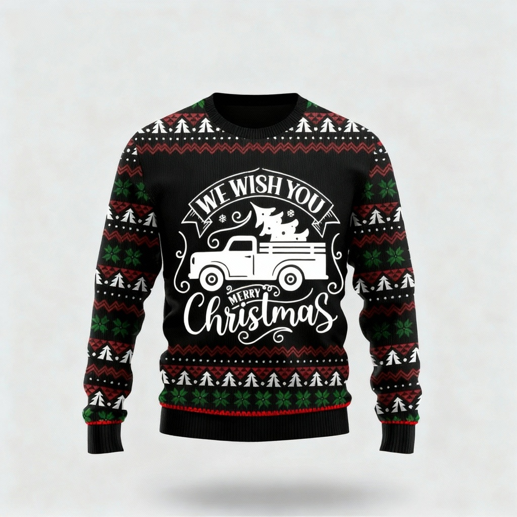 Quirky, Cozy & Festive: The Gift Car Pattern Print Christmas Jumper