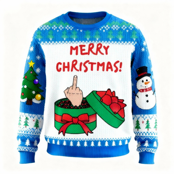 Festive Christmas Gift Print Holiday Sweater - Ultimate Ugly Christmas Party Look
