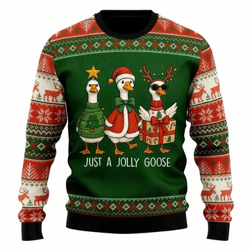 Xmas Goose Print - Festival of Holiday Prints Ugly Sweater