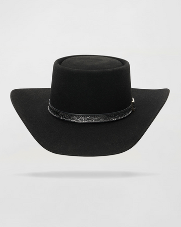 Frontier Spirit Series Felt Outdoor Cowboy Hat in Black