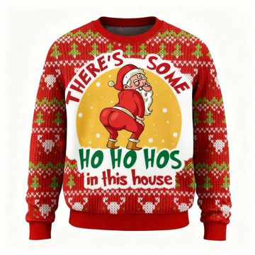 Funny Ugly Christmas Sweater for Men & Women - Colorful Santa Claus Print