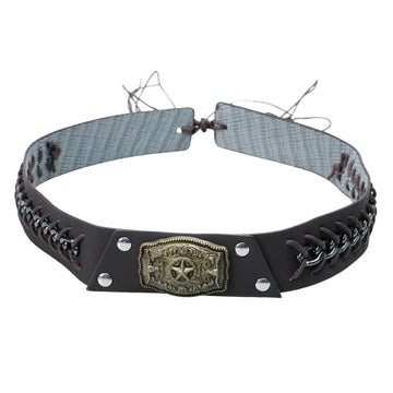 STAR METAL BRAIDED LEATHER HAT BAND