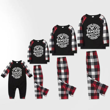 Christmas Make Memories Together 2026 Print Red & Black & Grey & White Plaid Family Matching Pajamas With Dog