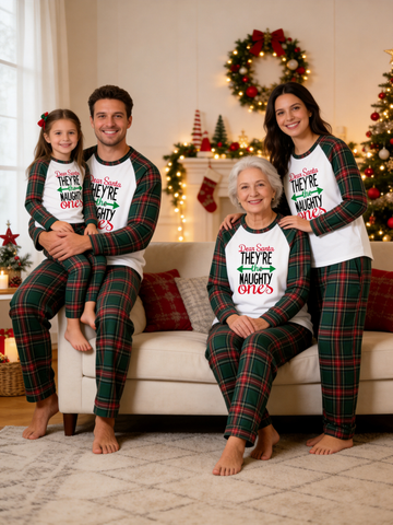 Dear Santa They Are The Naughty Ones Holiday Matching Family Christmas Pajama Set