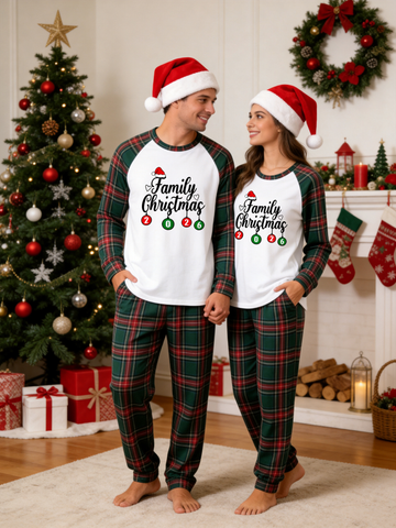 Couple Christmas Ornaments 2026 Print Matching Couple Christmas Pajamas Holiday Sleepwear