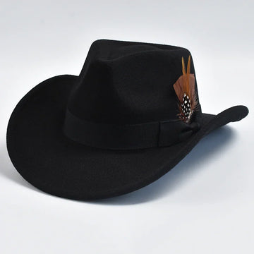 Feather Curved Brim Cowboy Hats