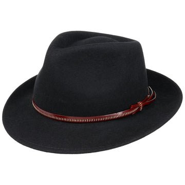 Classic Fedora Felt Hat With Leather Band