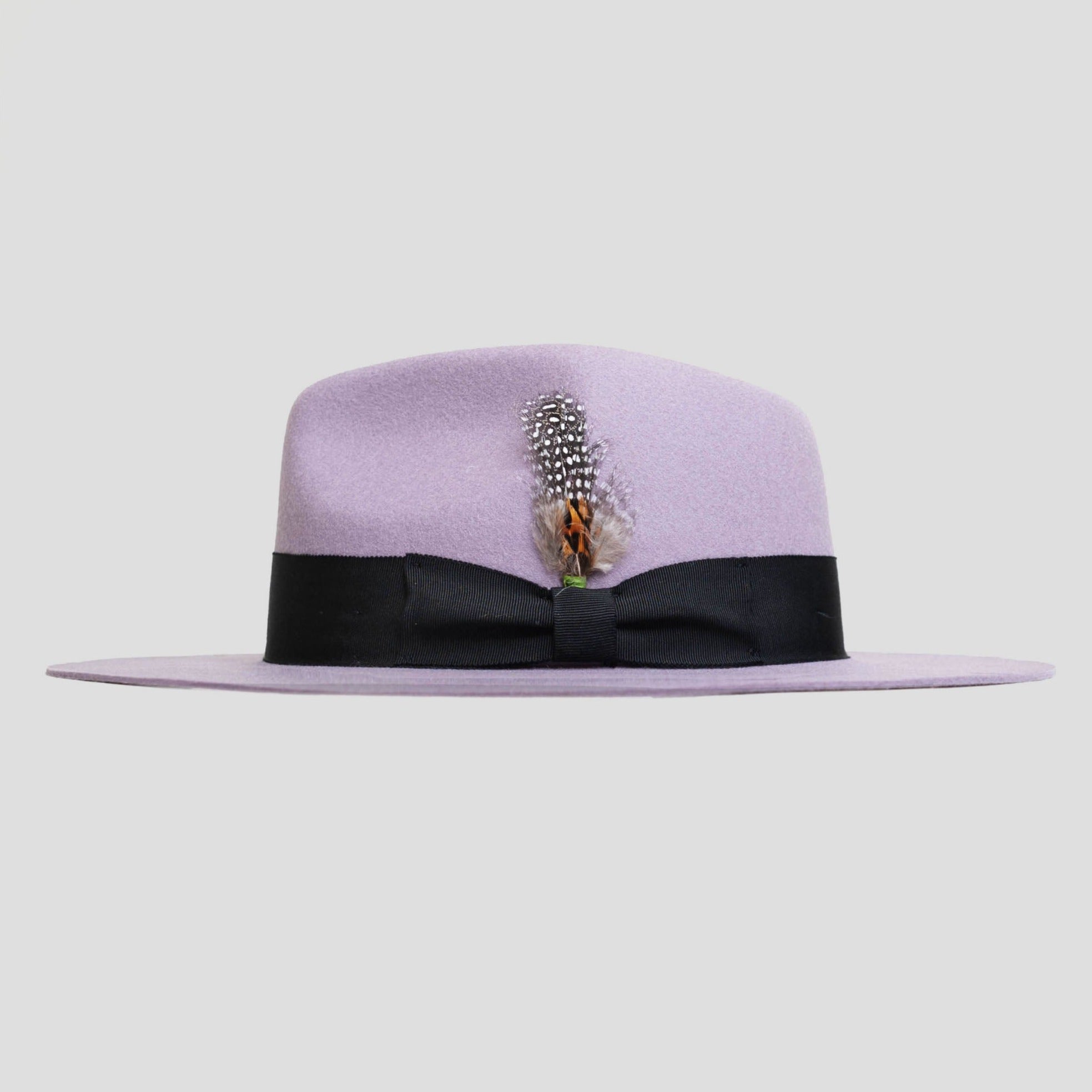 Sleek Fedora Hat - Lavender + Black