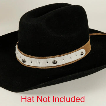 Frisco | Cowhide Hat Band with Silver Conchos