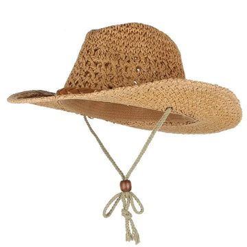 Handmade Straw Cowboy Hat Wide Brim Hat