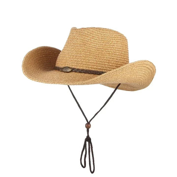 Western Cowboy Wide Brim Straw Sun Hat