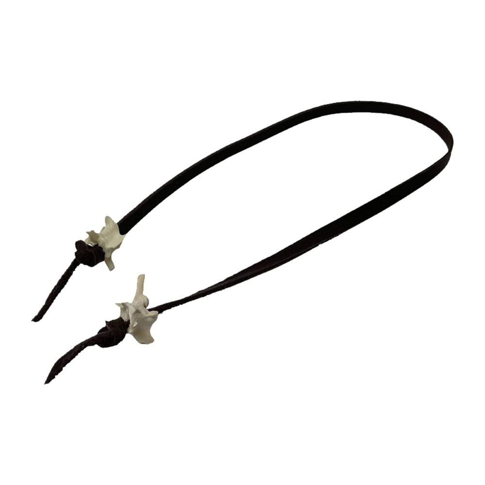 Rattlesnake Vertebrae | Black Deerskin Hat Tie