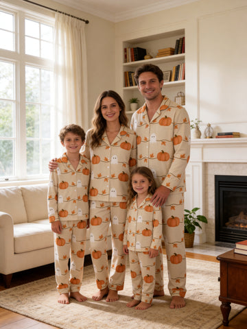 Little Ghosts and Pumpkins Print Family Matching PJs