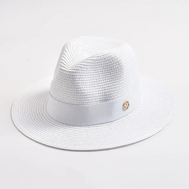 Straw Hats Panama Ribbon Decoration Elegant Luxury Cowboy Hat