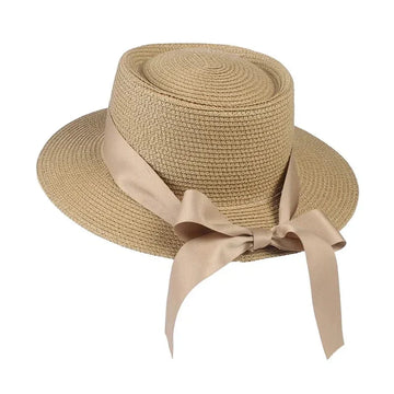 Ribbon Wide Brim Panama Summer Hat