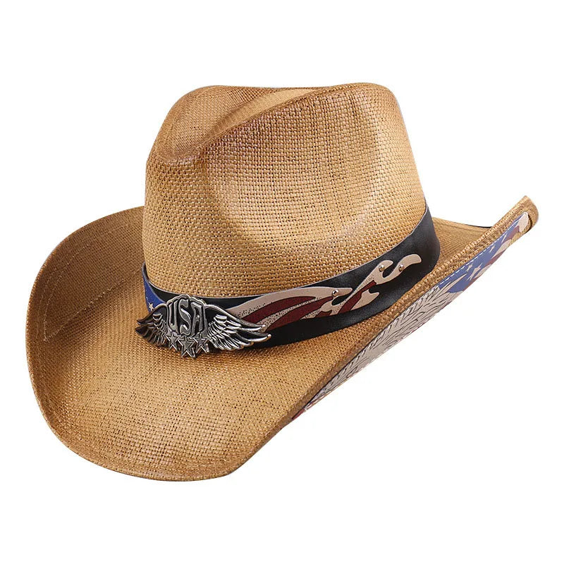 Vintage  Western Cowboy Hat Panama Straw Sun Hat