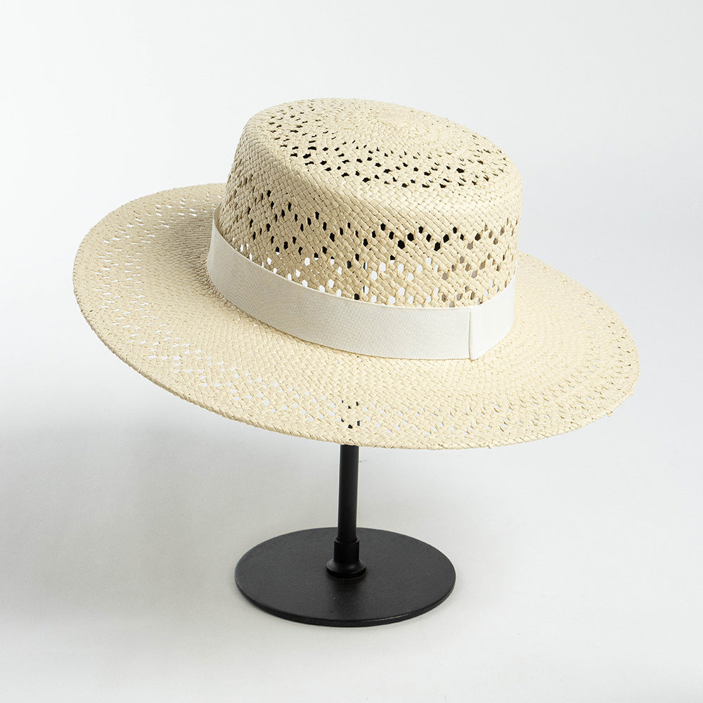 Stylish Hollow-Out Handwoven Wide Brim Straw Hat