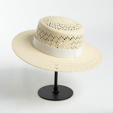 Stylish Hollow-Out Handwoven Wide Brim Straw Hat