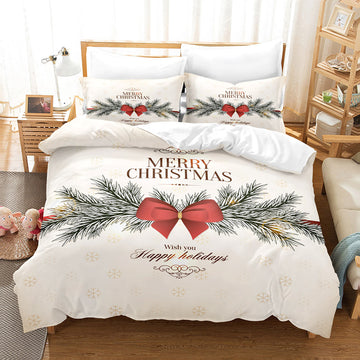 Christmas Letter Print Bedding Set Customizable Letter Design Twin Size