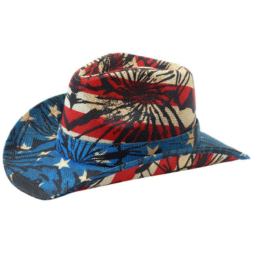 Classic Western Straw Cowboy Hat Patriot Hat