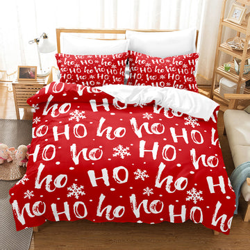 Christmas Print 3-Piece Bedding Set Festive Design