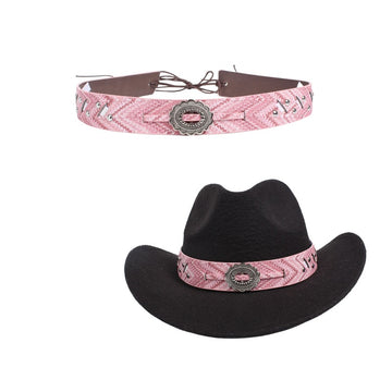 Pink Leather Bands for Cowgirl Hats