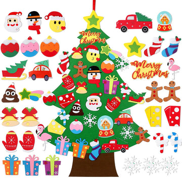 Large 3D Felt Christmas Tree for Kids - 27.5" x 35.4" DIY Holiday Hanging Decoration