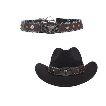 Handwoven Bison Head Leather Hat  Hat Bands