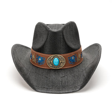 Straw Short Brim Cowboy Hat – Western Style