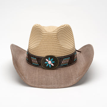 Short Brim Straw Cowboy Hat