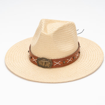 Classic Straw Flat Brim Cowboy Hat