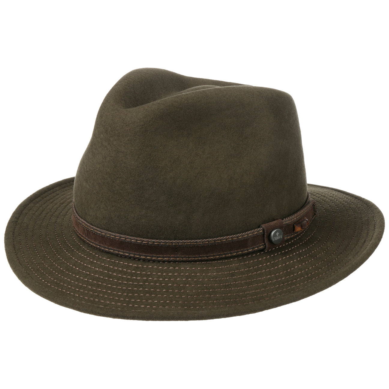 Stitched Brim Traveller Wool Fedora Hat