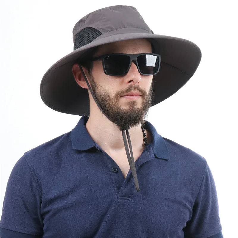 Men and Women Large Brim Waterproof Breathable Outdoor Quick Dry Sun Hat