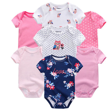 7PCS/LOT Quality Baby Girl Romper