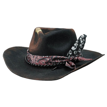 Modern Felt Hat – Dark Base, Textured Accents