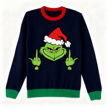 Festive & Fearless: Playful Cartoon Print Christmas Jumper