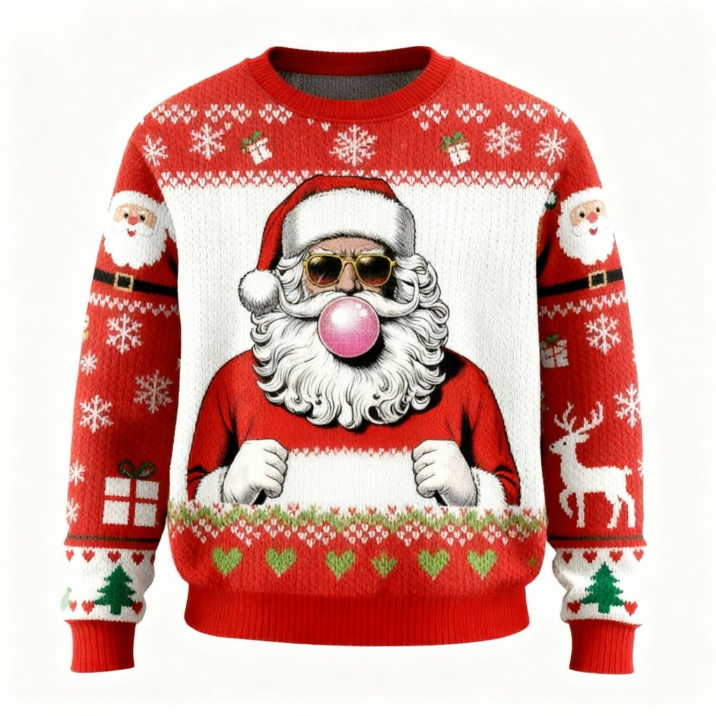 Jolly Santa Claus Pattern Ugly Sweater - Unisex Christmas Party Essential
