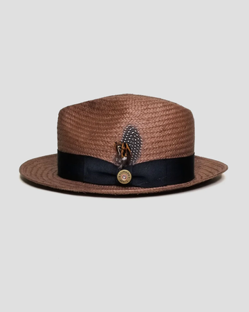 Straw Trilby Fedora Hat – Coffee
